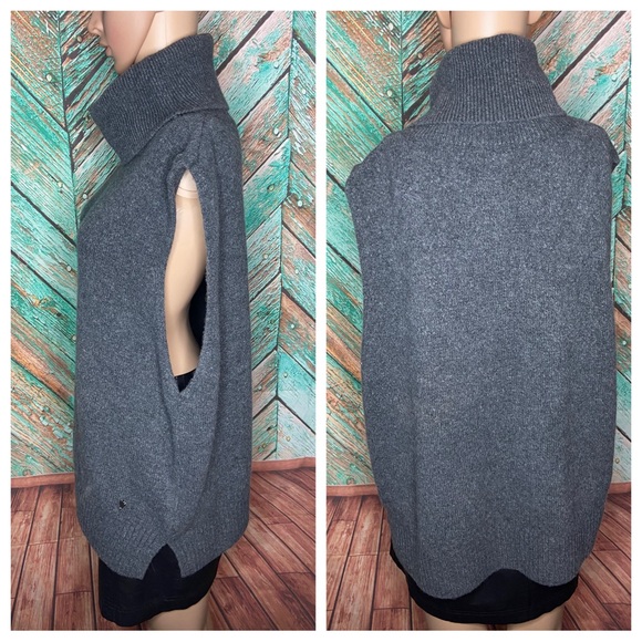 Rare Mos Mosh Zahra Women's Turtleneck Sweater Knit Dark Grey Wool Blend - Picture 3 of 7